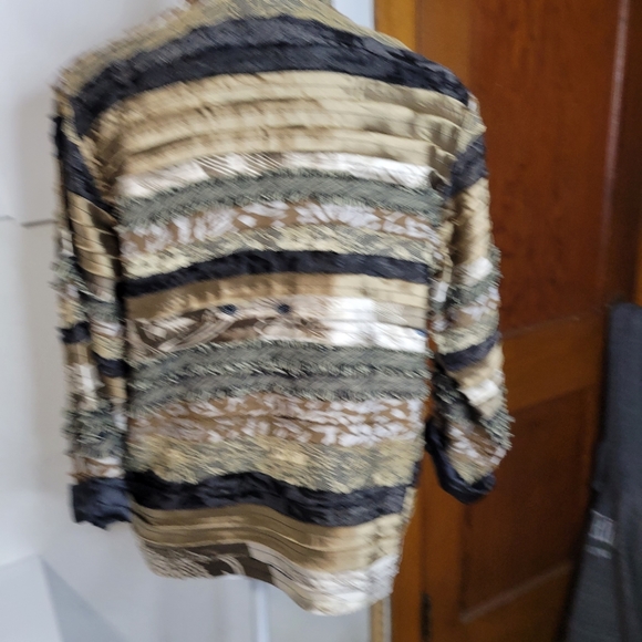 Womens Tantrums Collection Silk blend Jacket Size S Shades of browns and black - Picture 5 of 7